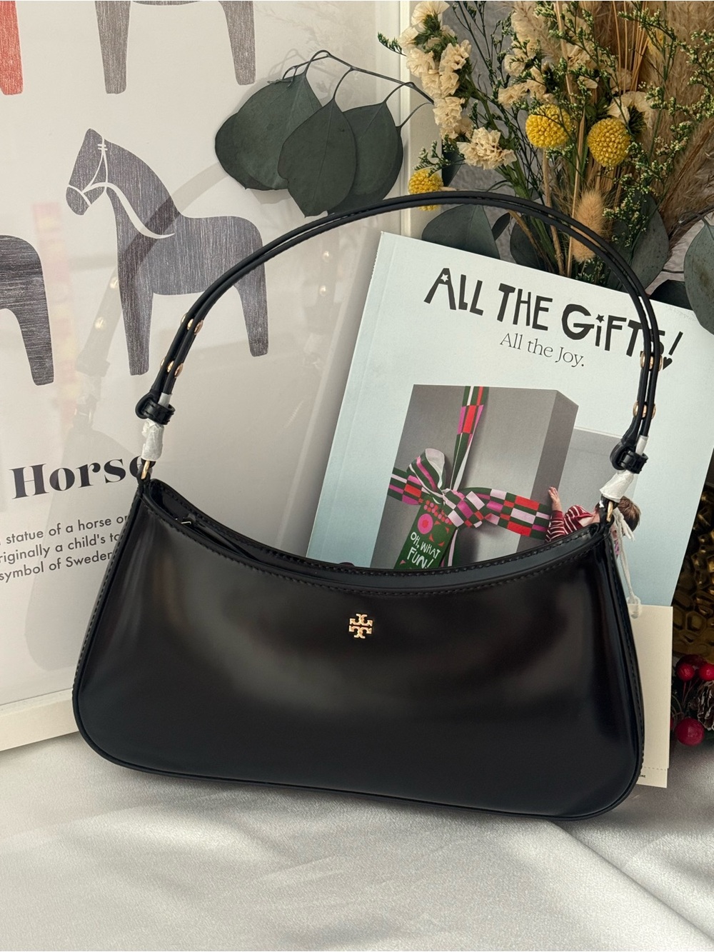 Tory Burch Emerson Patent Leather Adjustable Strap Shoulder Handbag